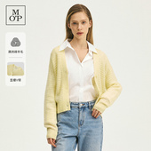 汤圆TOYO 羊毛针织开衫 MOP 新款 V领镂空罩衫 春季 时尚 外套女士