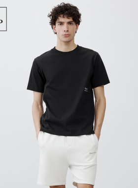 Marc O'Polo/MOP 夏季新款休闲圆领环保棉后背印花简约短袖T恤男