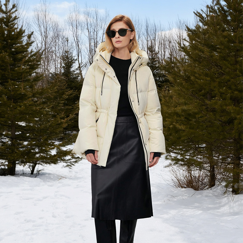 【蒋梦婕同款】Marc O'Polo/MOP冬新款时尚连帽长款羽绒服外套女