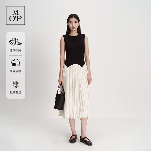 MOP无袖连衣裙女收腰显瘦气质裙