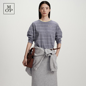 时髦设计感条纹撞色长袖 Marc T恤女圆领上衣 MOP26春季 新款 Polo