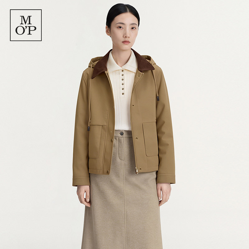 Marc O'Polo2026冬季新款气质复古连帽棉服含羊毛外套保暖棉衣女