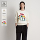 羊毛棉混纺大提花图案毛织套头衫 Marc 女 MOP2025冬季 新款 Polo