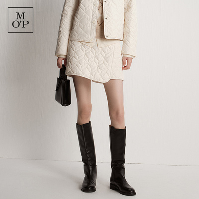 Marc O'Polo/MOP 25冬季新款可回收尼龙创意绗缝菱格纹高腰裙裤女