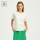 新款 Polo Marc MOP 2025春季 植物绣花纯棉宽松透气短袖 T恤女士