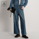 高腰牛仔长裤 Polo 新款 Marc 女时尚 MOP2025秋季 原色丹宁阔腿裤