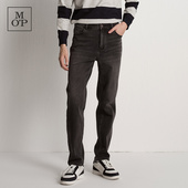 高级KEMI小直筒黑灰底抓绒牛仔裤 Marc 男 MOP2025冬季 新款 Polo