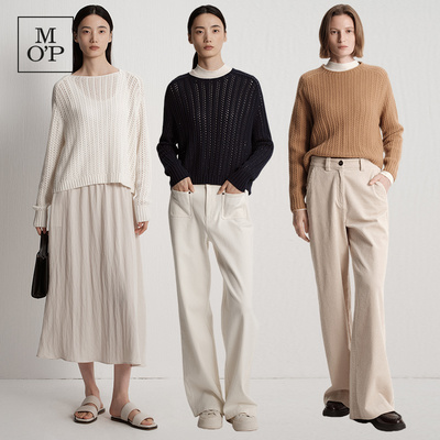 【大乐严选】2025秋女绵羊毛长袖针织套头衫开衫新年红系列