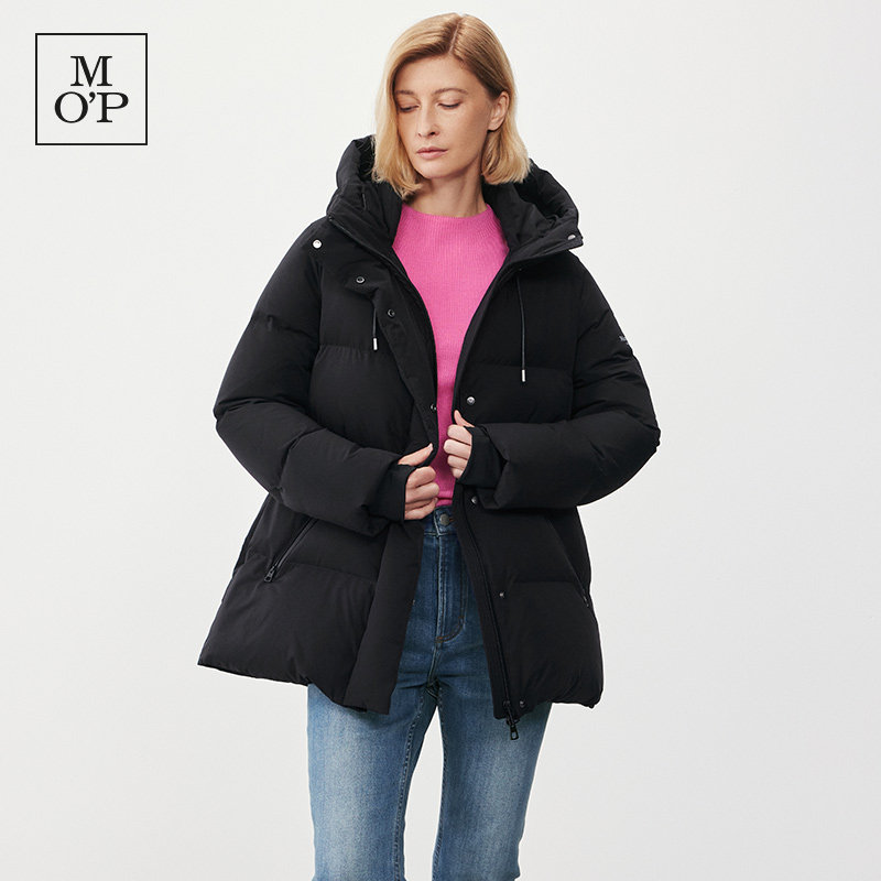 【蒋梦婕同款】Marc O'Polo/MOP冬新款时尚连帽长款羽绒服外套女