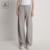 100%棉 MOP2025冬季 新款 女士高腰宽松弯刀保暖针织卫裤 休闲裤