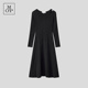 黑色时尚 Marc 设计收腰显瘦毛织连衣裙女 MOP2026春季 新款 Polo