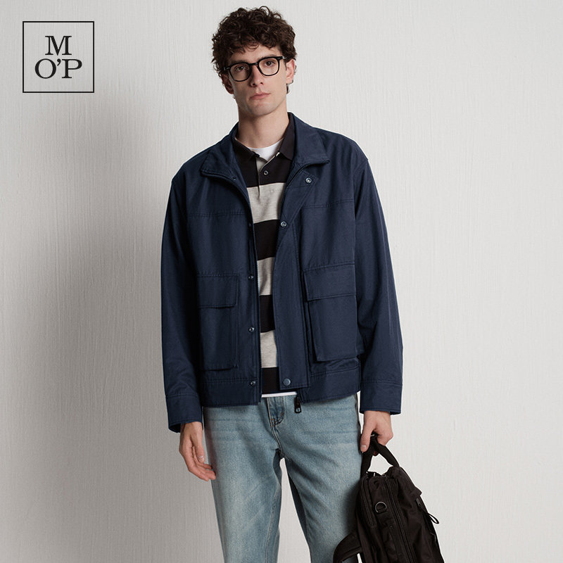 Marc O'Polo/MOP秋季新款休闲绒感防风立领双贴袋行政户外夹克男