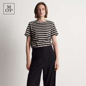 短款 Polo Marc MOP2025夏季 新款 多色条纹复古穿搭短袖 T恤女上衣