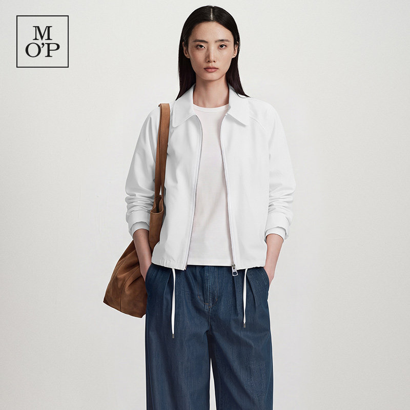 Marc O'Polo/MOP2026秋季新款白色时尚设计感衬衫翻领外套女夹克