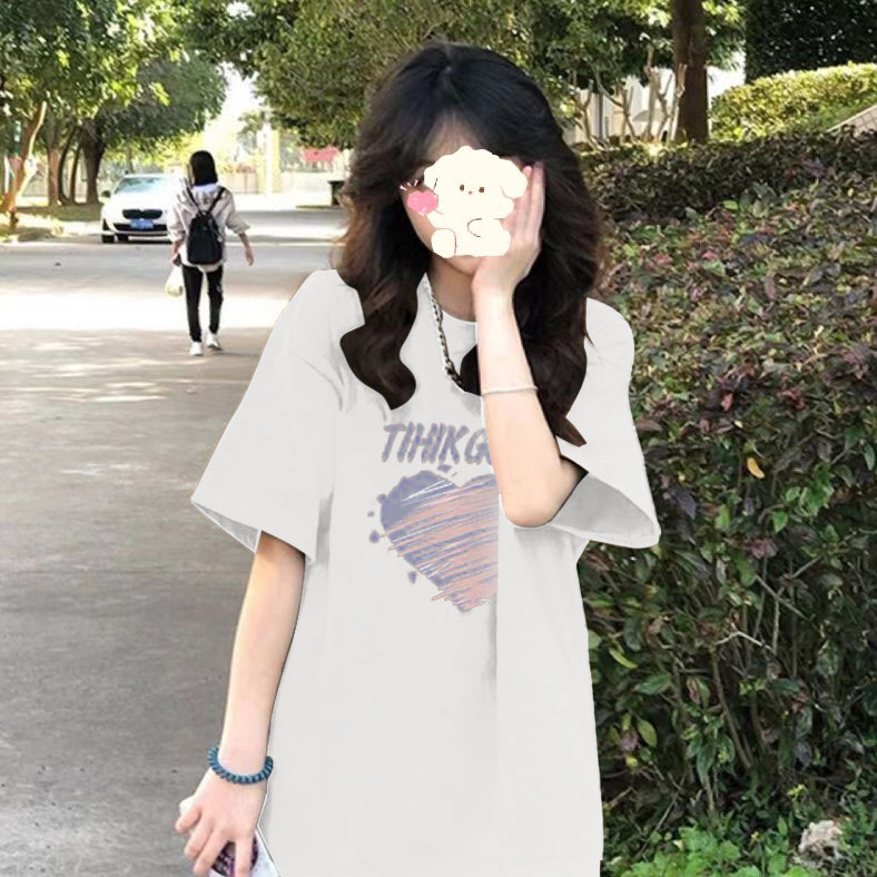 设计感美式印花宽松短袖T恤女