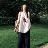 宽松背心娃娃衫 波点无袖 T恤女夏设计感小众减龄百搭上衣外穿大版