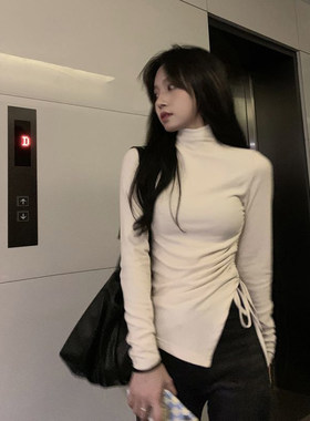 设计感保暖加厚德绒短款打底衫女