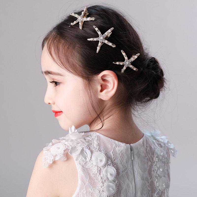 女童韩版闪亮小海星发夹表演头饰