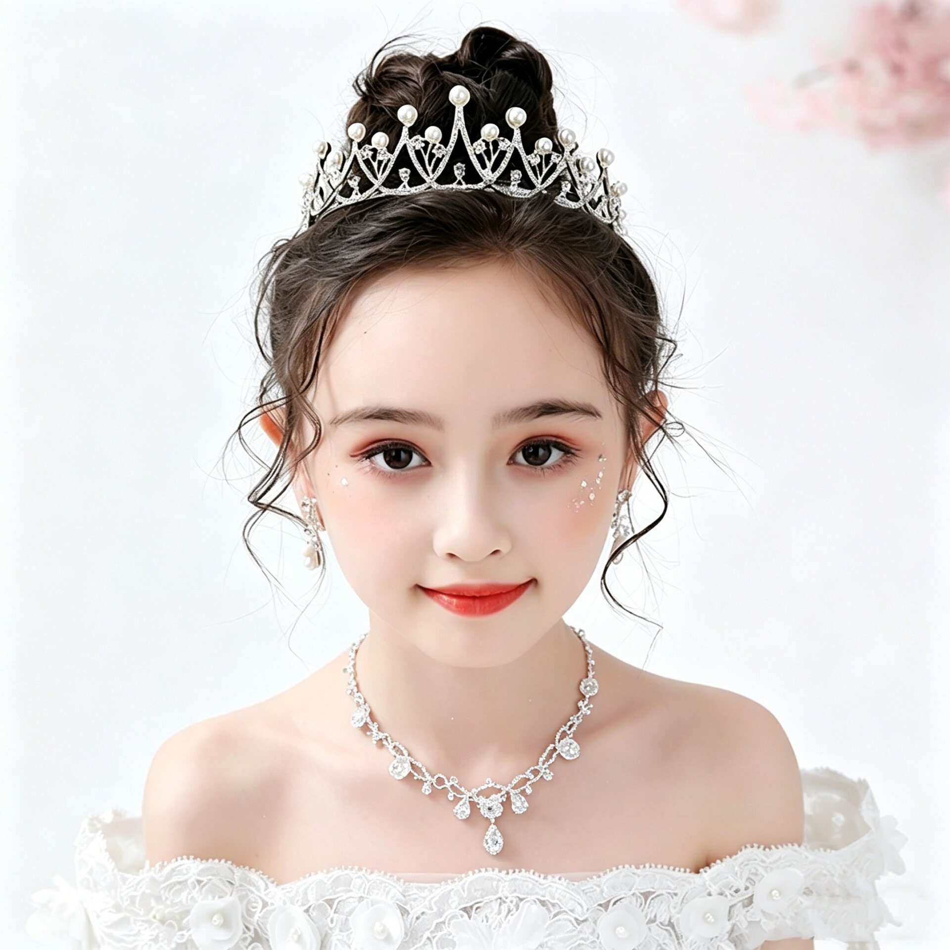 儿童皇冠头饰公主女童王冠水晶发箍小孩生日发卡小朋友演出饰品
