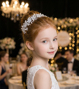 仙美花朵发饰成人儿童礼服配饰发箍演出宴会造型饰品百搭编发头饰