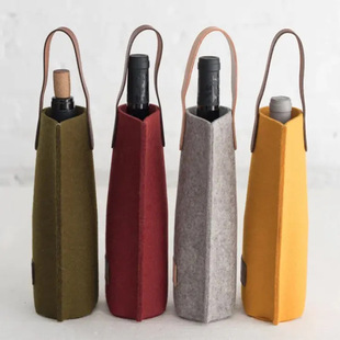 毛毡单只红酒袋葡萄酒套毛毡红酒葡萄手提袋礼品包袋量大可做logo