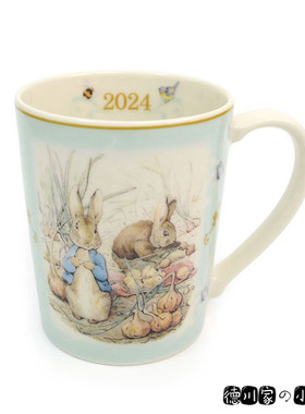 日本代购 彼得兔 2024年 彩绘 陶瓷 马克杯 茶杯 咖啡杯 纪念杯子
