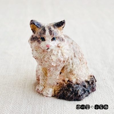 日本代购 动漫风 粗粝风猫咪 布偶猫 端坐 民俗工艺品 手工制作