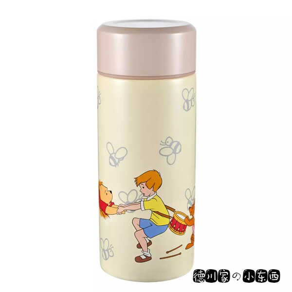 日本代购 小熊维尼 黄色 370ml 可爱卡通 不锈钢 保温杯 水杯茶杯