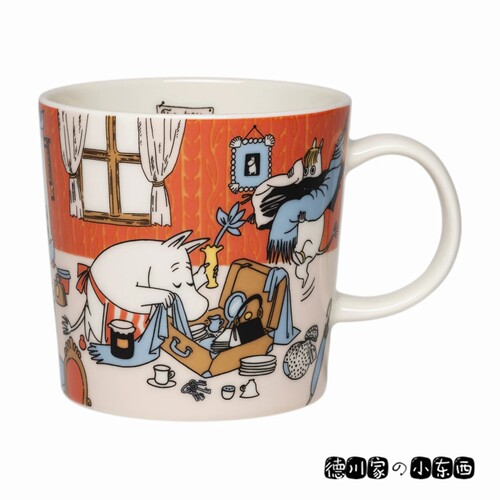 日本代购 动漫马克杯 咖啡杯 陶瓷水杯 Moomin 姆明 收拾旅行