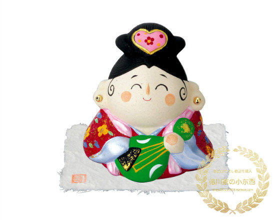 日本代购传统和风微笑七福神之弁财天开运招福可爱迷你陶土摆件