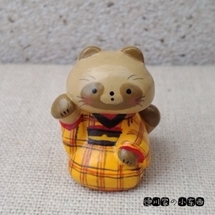 日本代购 卡通风 苦闷小动物 招手狸猫 微景观小摆件 可爱 工艺品