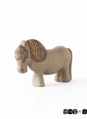 日本代购 匠人手工 Lisa Larson 2026 马年 十二生肖 灰色 陶摆件