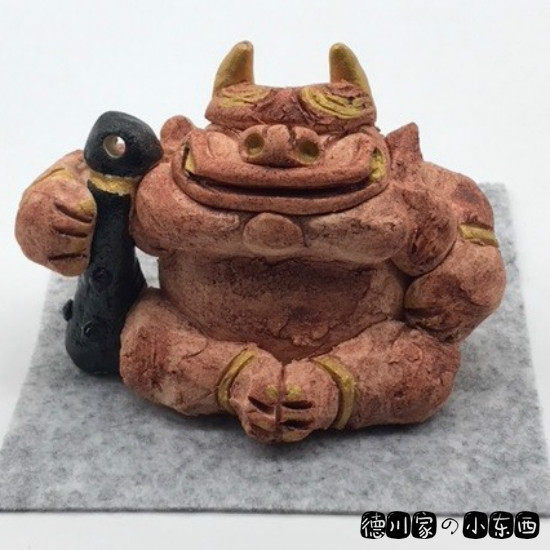 日本代购 传统和风 匠人手工 金棒贵 赤鬼 善鬼 除厄 陶土 摆件