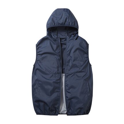 夏季空调服风扇衣服降温制冷无袖户外运动防晒连帽马甲背心工作服