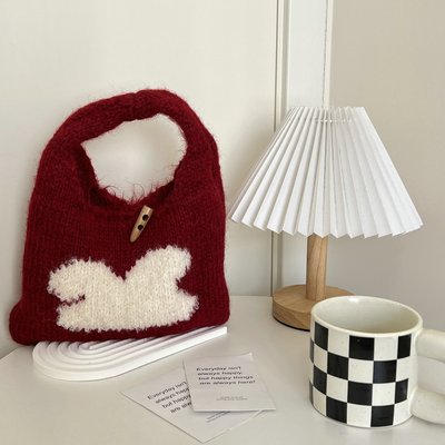 包包2024毛毛大容量可爱单肩托特秋冬新款高级毛绒手工针织学院风