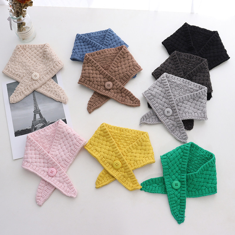 东大门糖果色纽扣三角小领巾多功能两用发箍韩版新款学生围巾