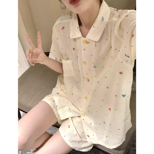 甜美婴儿棉纱睡衣女款夏季