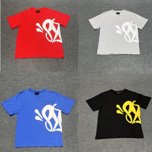 美式嘻哈风Syna world字母印花短袖T恤男女宽松街头潮牌打底衫tee