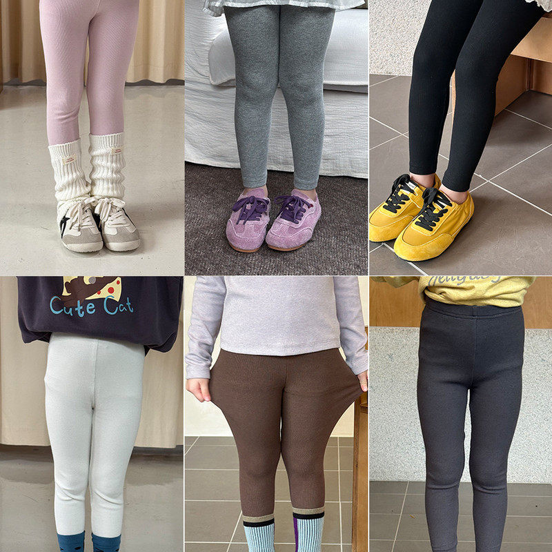 男女童日常秋季高弹舒适精棉修身纯色百搭螺纹腰打底裤,童装/婴儿装/亲子装,打底裤,淘宝优惠券,粉丝福利购,淘宝优惠卷