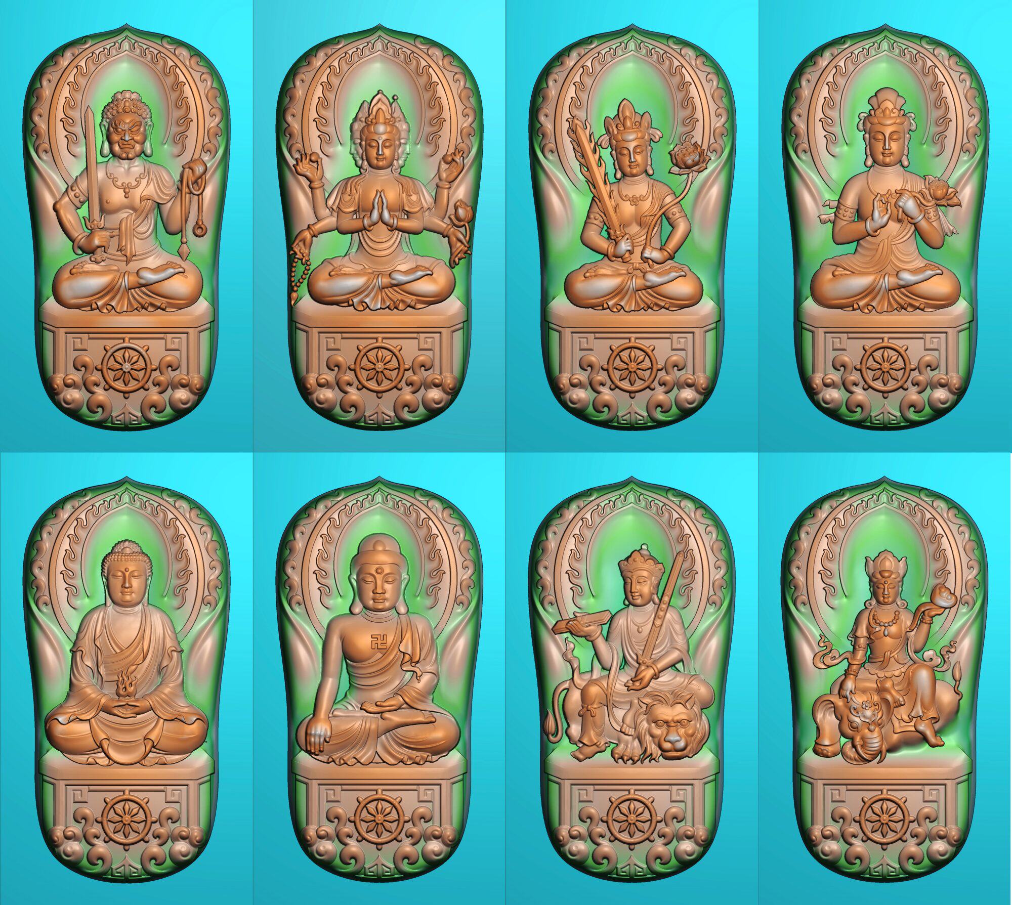 精雕图 浮雕图 灰度图 电脑雕刻图 jdp文件 八大守护神火焰轮宝