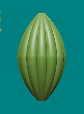 圆雕图三维图STL雕刻3D打印素材立体图精雕   多棱核雕手串