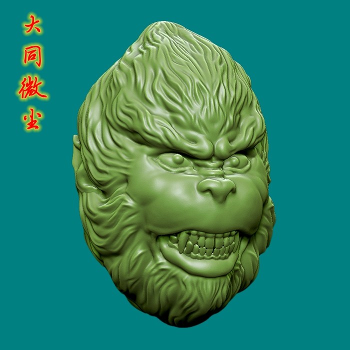 3D立体雕刻猴子头像STL文件雕刻机模型圆雕图三维图  大圣3