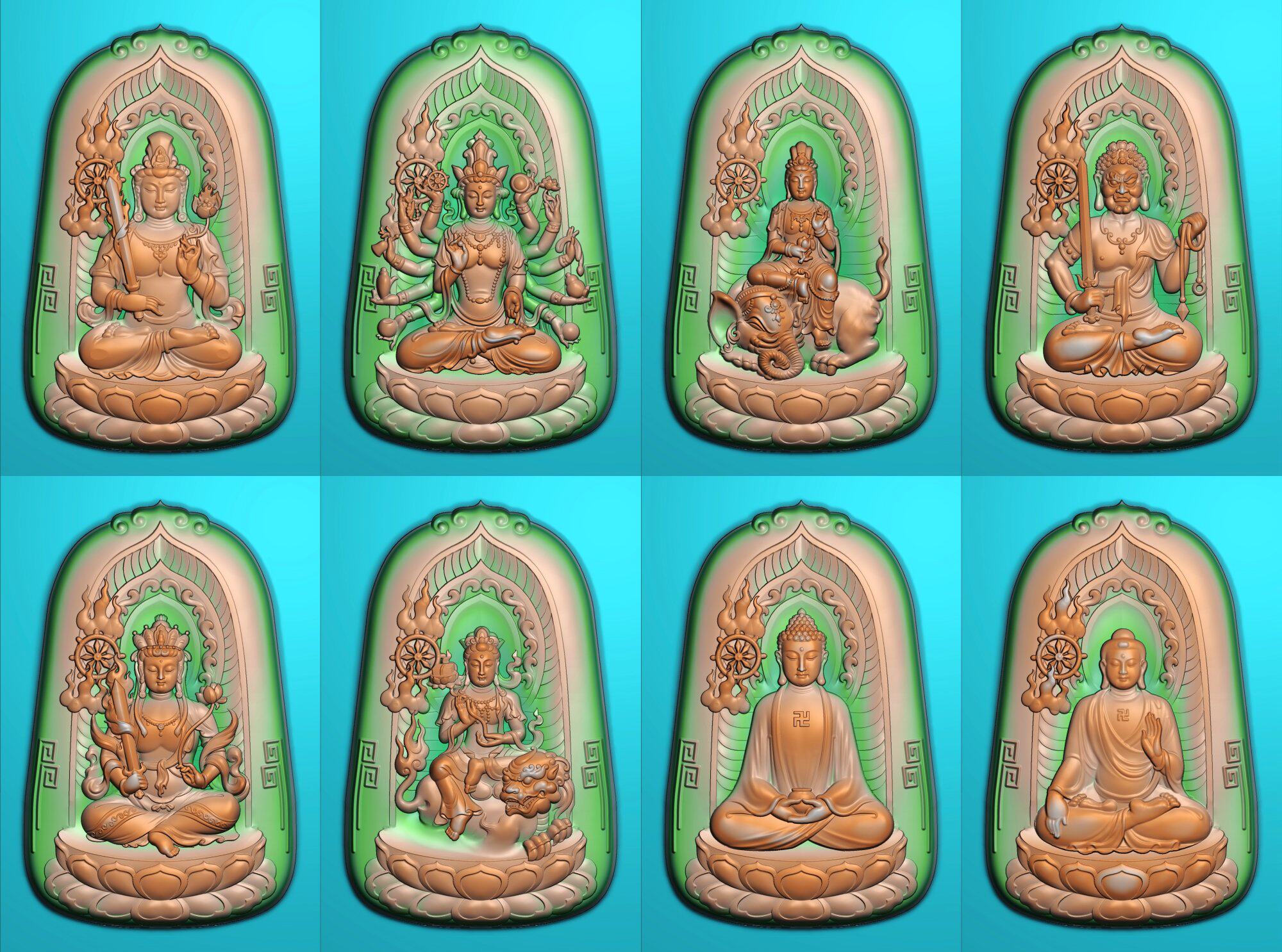 精雕图 浮雕图 灰度图 电脑雕刻图 jdp文件 八大守护神灵芝纹