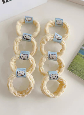 布标奶蓝色毛巾圈心高弹力发圈可爱百搭学生双马尾头饰