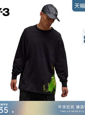 [季末折扣]Y3山本耀司情侣款秋冬印花长袖T恤宽松涂鸦IP5578