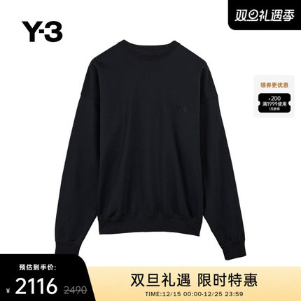 Y-3/Y3山本耀司2025秋季男士黑色圆领时尚套头宽松卫衣JN4926