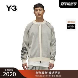 拉链印花开衫 Y3山本耀司秋冬季 休闲针织衫 IV5526 情侣款