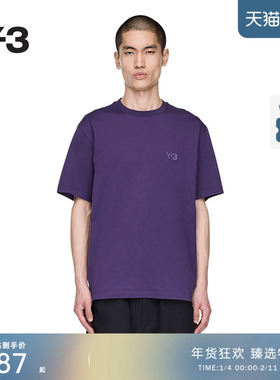 Y-3/Y3山本耀司2025秋季新品男女同款时尚休闲紫色短袖T恤KA9777