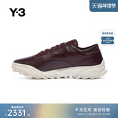 Y3山本耀司秋冬季 情侣款 酒红平跟系带运动休闲鞋 IG4035
