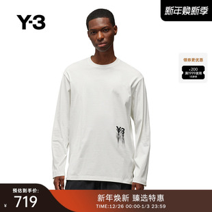 休闲T恤logo印花长袖 情侣款 Y3山本耀司秋冬季 IZ3121